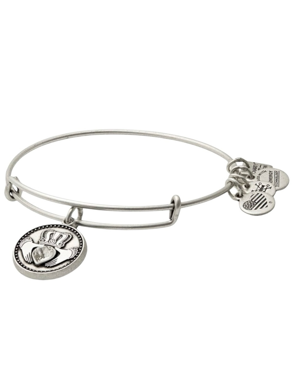 Alex and Ani Claddagh Charm Bangle Bracelet - Silver